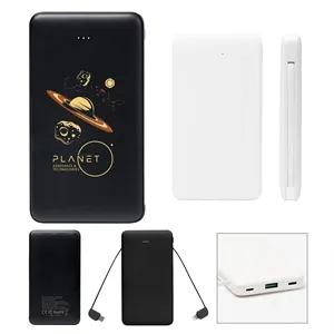 10,000 mAh Power Bank With Integrated Cables | https://www.bestnamebadges.com