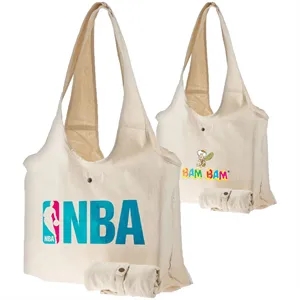 Travel Sling Cotton Canvas Tote Bag 9 oz. Fold-able Carrybag | https://www.bestnamebadges.com