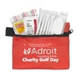 14 Piece Golf Kit Components inserted into Zipper Pack | https://www.bestnamebadges.com