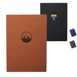 Softcover Notebook w/ Custom Imprint & Woven Fabric Bookmark | https://www.bestnamebadges.com