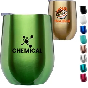 11 Oz. Double Wall Largo Stemless Glass W/ Lid | https://www.bestnamebadges.com