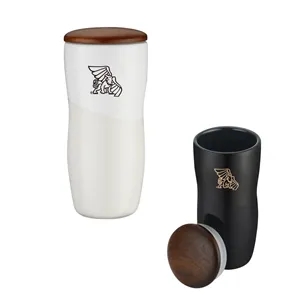 Union Printed- 12oz Double Wall Shiny Ceramic Tumbler w/ lid