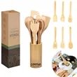 Bamboo Wooden Kitchen Tool Set With Holder Cooking Costom | https://www.bestnamebadges.com