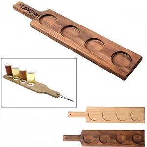 Custom Wooden Beer Wine Drink Tasting Flight Paddle Set