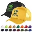Structured 5 Panel Curved Bill Trucker Cap with Rope | https://www.bestnamebadges.com