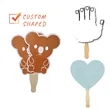 Custom shaped Handheld Fan with Wooden Handle | https://www.bestnamebadges.com