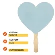Custom shaped Handheld Fan with Wooden Handle | https://www.bestnamebadges.com