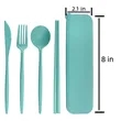 Custom Wheat Straw Cutlery Set With Case Tableware Portable | https://www.bestnamebadges.com