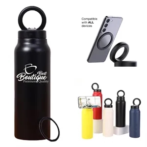 24oz Water Bottle Magnetic Mug Cup Insulated  Phone Holder