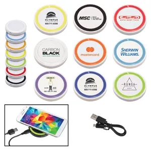 10w White Qi Wireless Puck Smartphone Charging Pad 10 watt | https://www.bestnamebadges.com