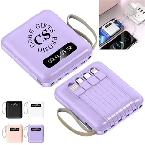 5000mAh Mini Power Bank With Detachable Cables