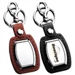 Leather Car Keychain Open Design With Metal Decoration | https://www.bestnamebadges.com