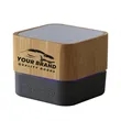 Customizable Bamboo Portable Bluetooth Brown Speakers | https://www.bestnamebadges.com