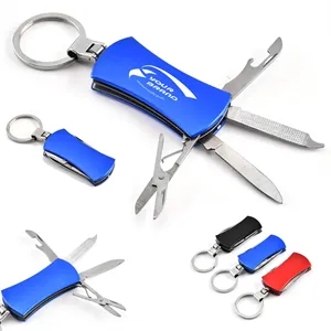 4 in 1 Mini Folding Multifunctional Tool Keychain  Knife