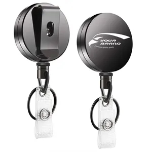 TransClear Black Retractable Clip Badge Holder