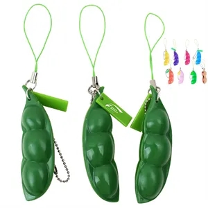 Stress Relieving Keychain Keyring Pendants Bean Soybean Toys