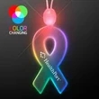 Light-up acrylic ribbon LED necklace | https://www.bestnamebadges.com
