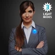 Frosted blinking circle clips | https://www.bestnamebadges.com