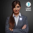 Frosted blinking circle clips | https://www.bestnamebadges.com