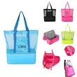 Foldable Beach Double Layer Mesh Tote Bag | https://www.bestnamebadges.com