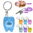 Waxed Tooth Shape Dental Floss Key Chain | https://www.bestnamebadges.com