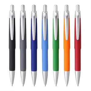 Frosted Plastic Multicolor Retractable Ballpoint Pens