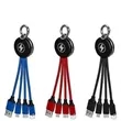 LED Light Up 3 in 1 Charging Cable with Keychain | https://www.bestnamebadges.com