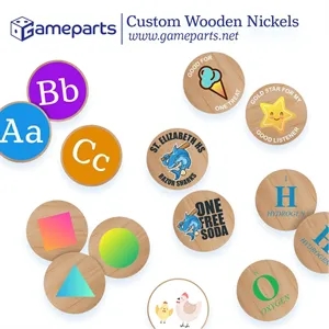 Full Color Printed Wood Game Token 1.5" - Wooden Nickel