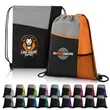 Tri Colored Drawstring Backpack With Mesh Pocket | https://www.bestnamebadges.com