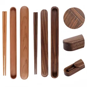 Portable Natural Wooden Chopsticks Box