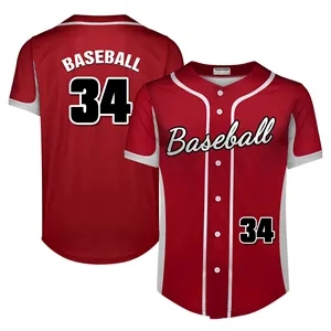 Custom Button Down Baseball Jersey (Full Dye Sublimation)