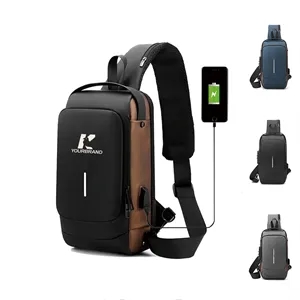 USB charging travel leisure shoulder crossbody chest bag