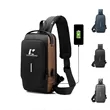 USB charging travel leisure shoulder crossbody chest bag | https://www.bestnamebadges.com