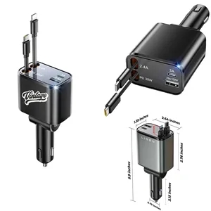 Retractable 4 in 1 Cell Phone Automobile Chargers