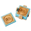 Bamboo and Silicone Coaster Set | https://www.bestnamebadges.com