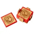 Bamboo and Silicone Coaster Set | https://www.bestnamebadges.com