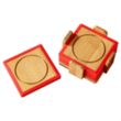 Bamboo and Silicone Coaster Set | https://www.bestnamebadges.com