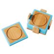 Bamboo and Silicone Coaster Set | https://www.bestnamebadges.com