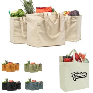 Heavy Duty 12oz  Canvas Grocery Bag with Real Pockets