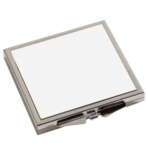 Square Metal Compact Mirror | https://www.bestnamebadges.com