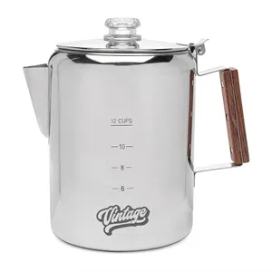 Stainless Steel Camping Percolator Coffee Pot 9cups