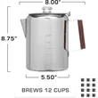 Stainless Steel Camping Percolator Coffee Pot 9cups | https://www.bestnamebadges.com