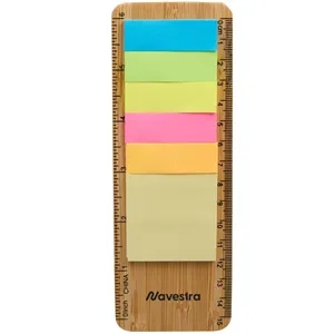 FSC® Certified Bamboo Ruler with Sticky Notes | https://www.bestnamebadges.com
