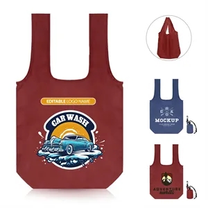 T Shirt Style Foldable Grocery Tote Bag With Custom Logo