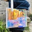 Iridescent  Tote Bags Fashion Holographic Clear Handbag | https://www.bestnamebadges.com