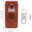 3 Finger Leather Cigar Case with Cutter | https://www.bestnamebadges.com