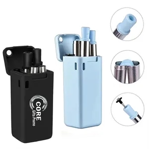 Reusable Folding Straws with Carrying Case