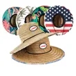 Customizable Straw Hat  Full Color Underbrim & Patch | https://www.bestnamebadges.com