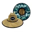 Customizable Straw Hat  Full Color Underbrim & Patch | https://www.bestnamebadges.com