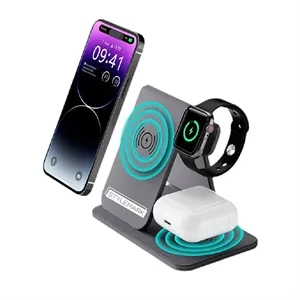 3 in 1 Leather Wireless Charging Station